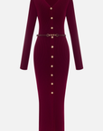 Robe Midi Bordeaux Élégante