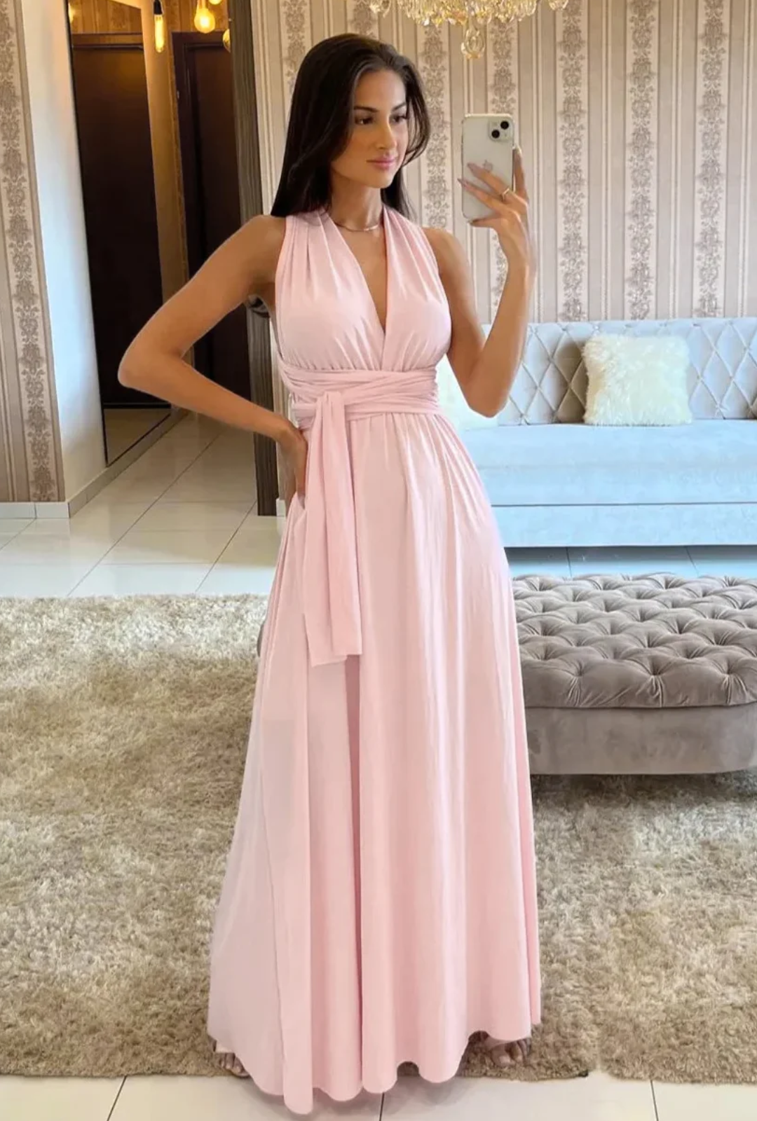 Robe midi de nuit sophistiquée