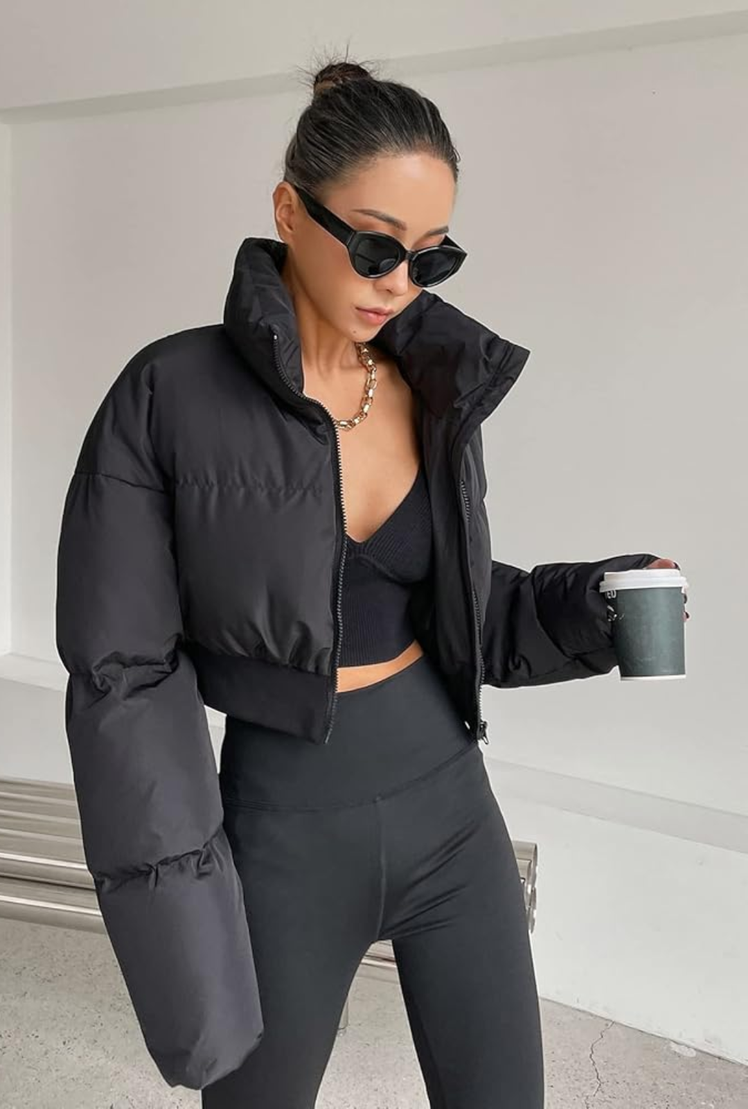 Haut veste court à manches longues