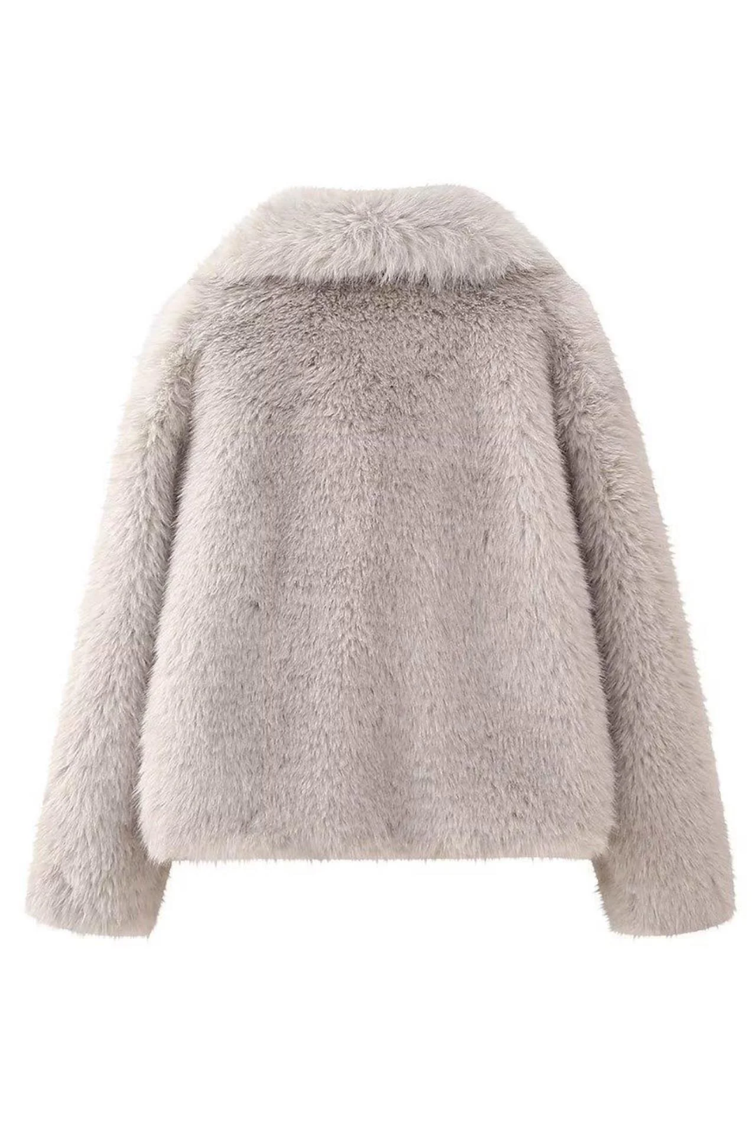 V-Neck Fuzzy Knit Long Sleeve Top