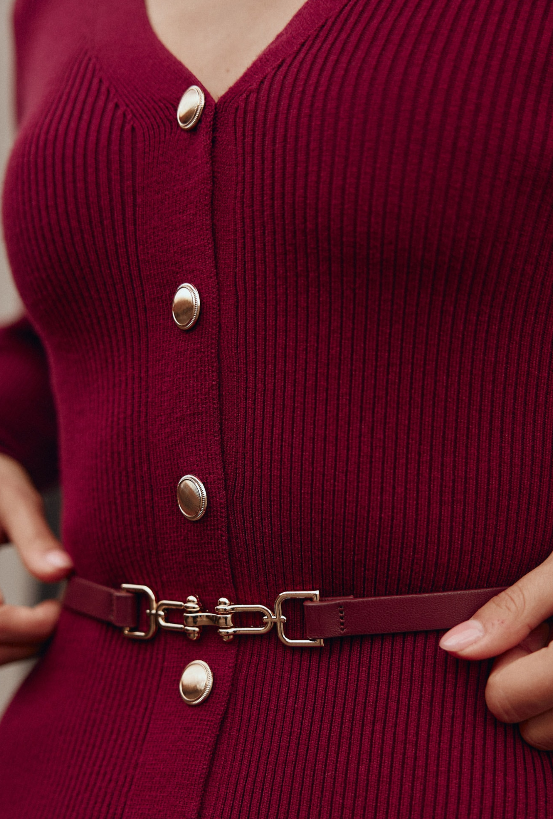 Robe Midi Bordeaux Élégante