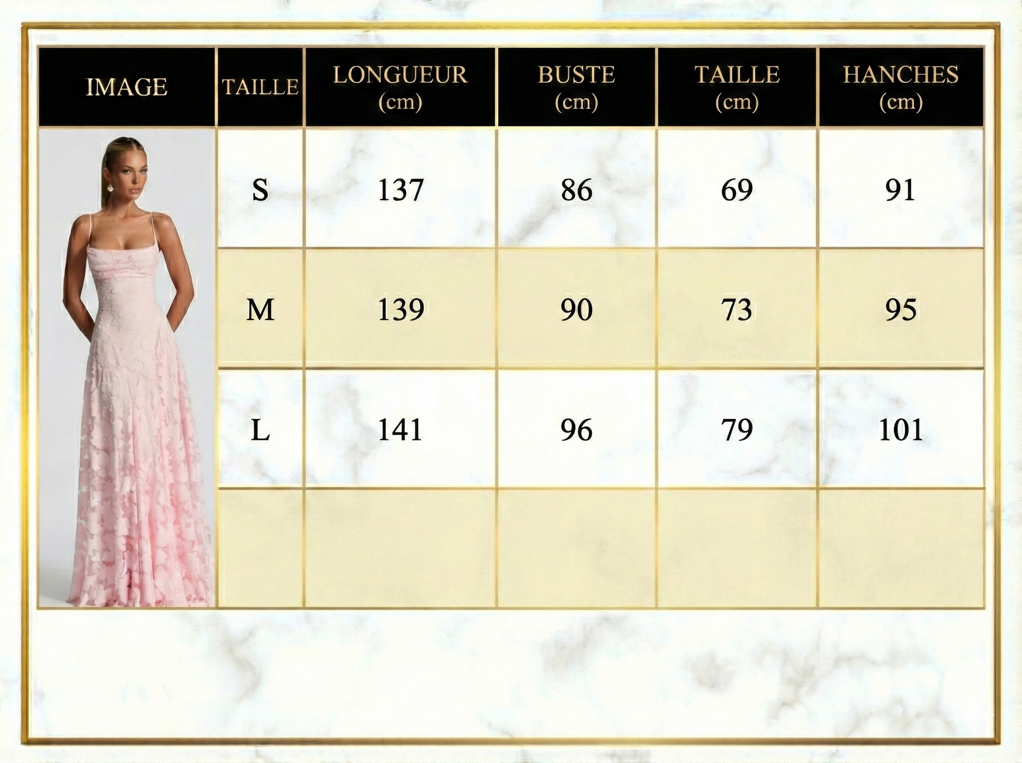 Robe longue formelle sophistiquée